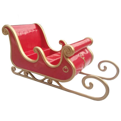 Trenó do Papai Noel Gigante Cenográfico (Branco e Dourado) Shopping Center