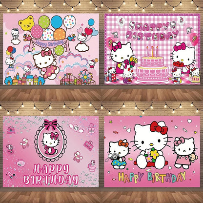 Cenários para festa Hello Kitty Girls  para festa de aniversário de gatinho, lembrancinhas