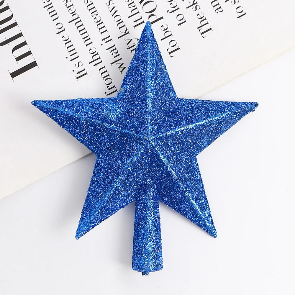 Estrela de Natal com Glitter Topo de árvore de estrela com glitter, 15cm, decoração Natal