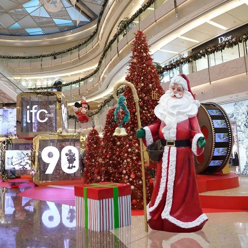 Papai Noel Gigante em Resina 1.70 Metros*2 Metros, Escultura de Natal Praças e Shoppings