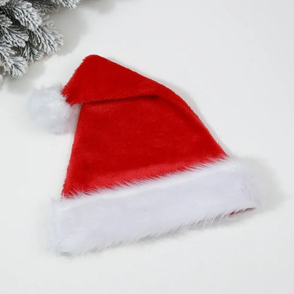 Gorro de Papai Noel de Veludo Multicolorido, Touca Natalina de Pelúcia Colorida