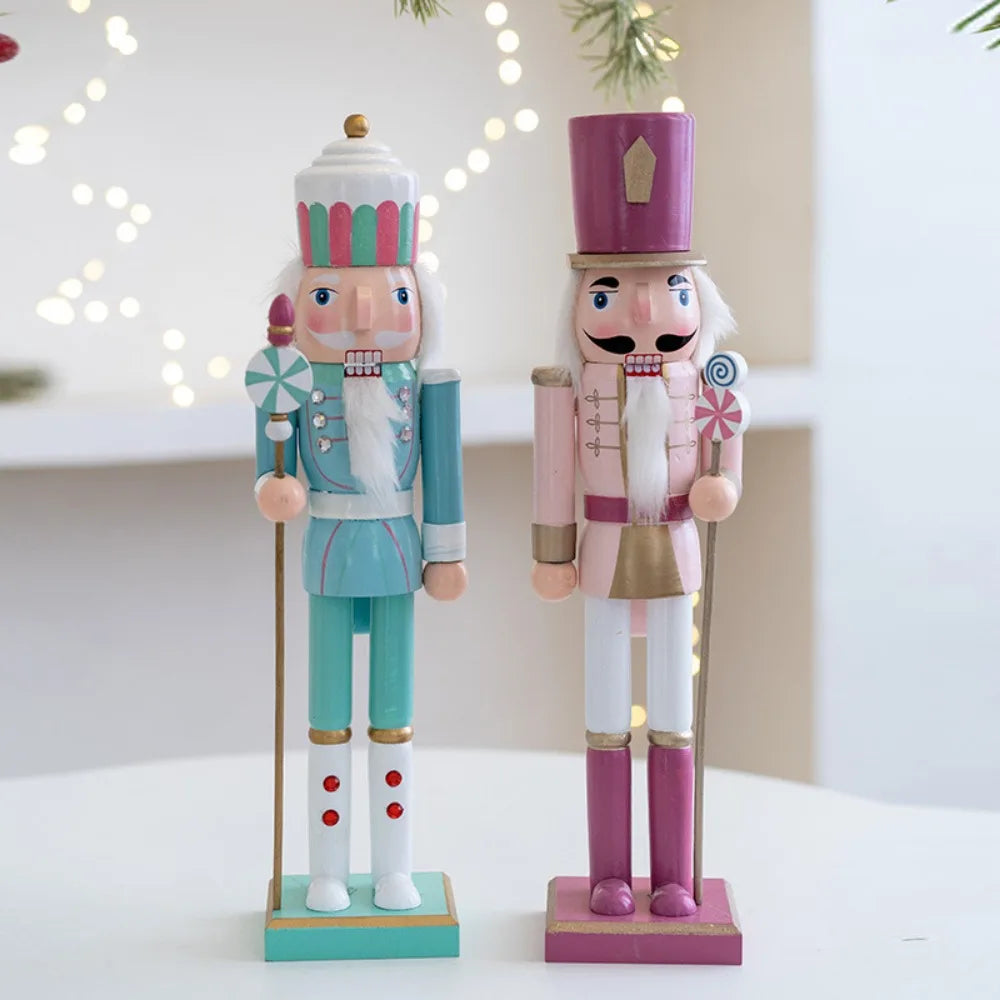 Quebra-nozes de Natal Enfeite de soldado de nogueira colorido de 25 cm, decoração Natal