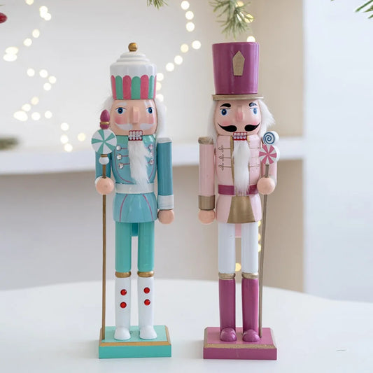 Quebra-nozes de Natal Enfeite de soldado de nogueira colorido de 25 cm, decoração Natal