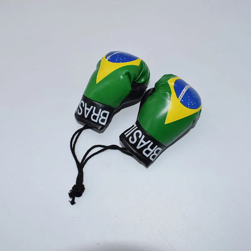 Chaveiro com a bandeira do Brasil, mini luvas de boxe, decoração versátil, acessório boxe