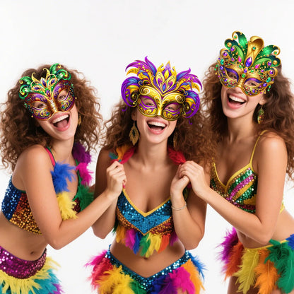 Máscara De Decoração De Festa de Papel Temática De Carnaval De Carnaval 24 peças