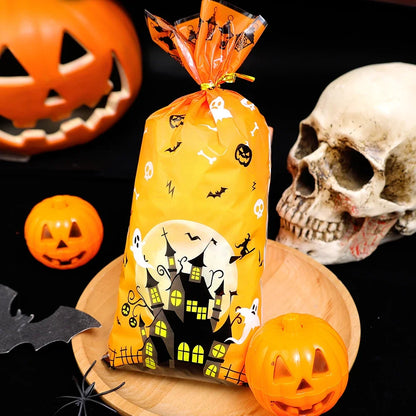 Sacos de celofane de Halloween, 50 unidades de sacos de doces de Halloween 50 peças