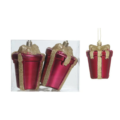 Kit enfeites coloridos árvore de Natal Pingentes De Enfeites De Natal De Plástico Decoração