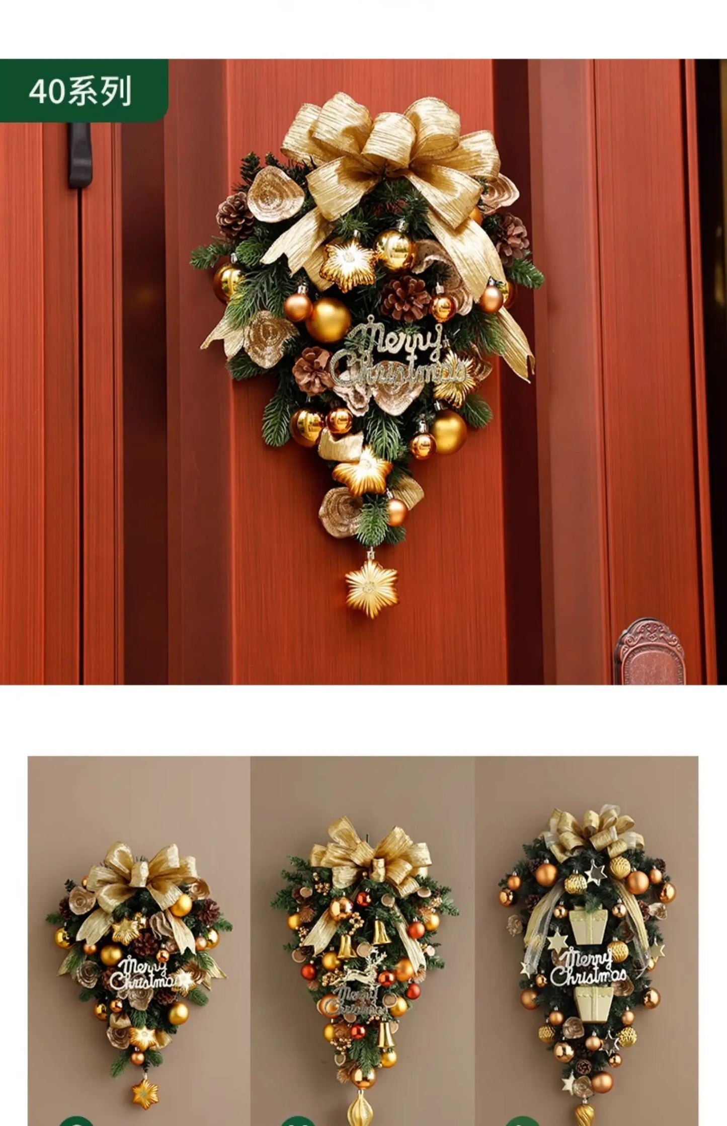 Guirlanda de Natal Nevada com Bolas Vermelhas, Pinhas e Azevinhos - Decoração Natalina