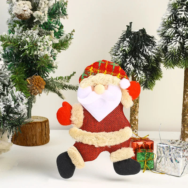 Kit Enfeites de Natal Boneco Sentado de Papai Noel Neve e Rena Decoração Natalina