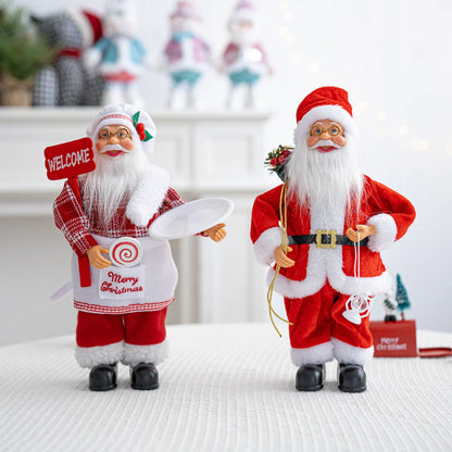 Boneco Papai Noel Lanterna Vermelho decoração de mesa de papai Noel de 30CM*11.81