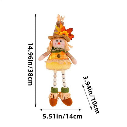 Boneco de Festa Junina Espantalho de pelúcia iluminado de 38 cm com pernas penduradas