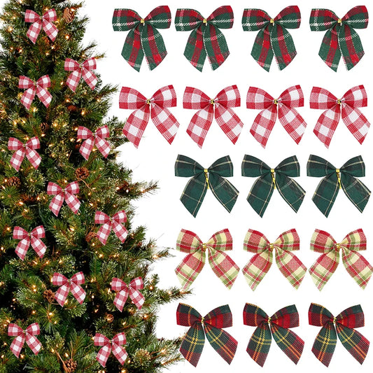 Kit 10/20 Peças Laços Grande Vermelho com Telinha Decoração Árvore Guirlanda Natal