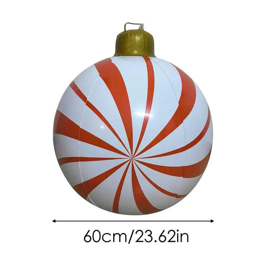 Bola inflável gigante de Natal - 60cm  decoração de casa jardim ao ar livre