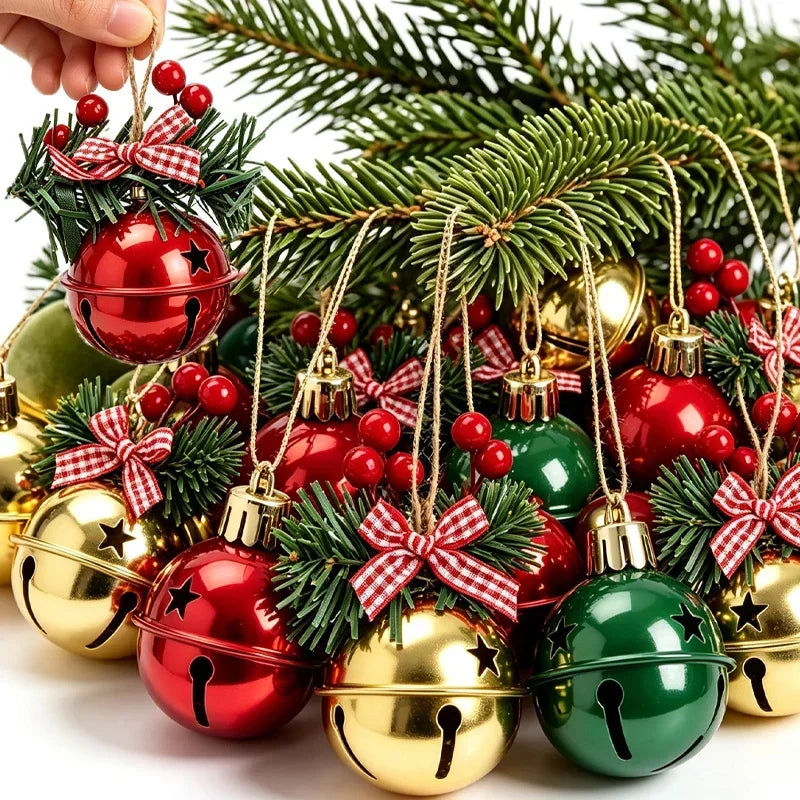 Sinos de Natal Tradicionais Ornamentos de Árvore Natal Sinos Trenó de Metal Decorações