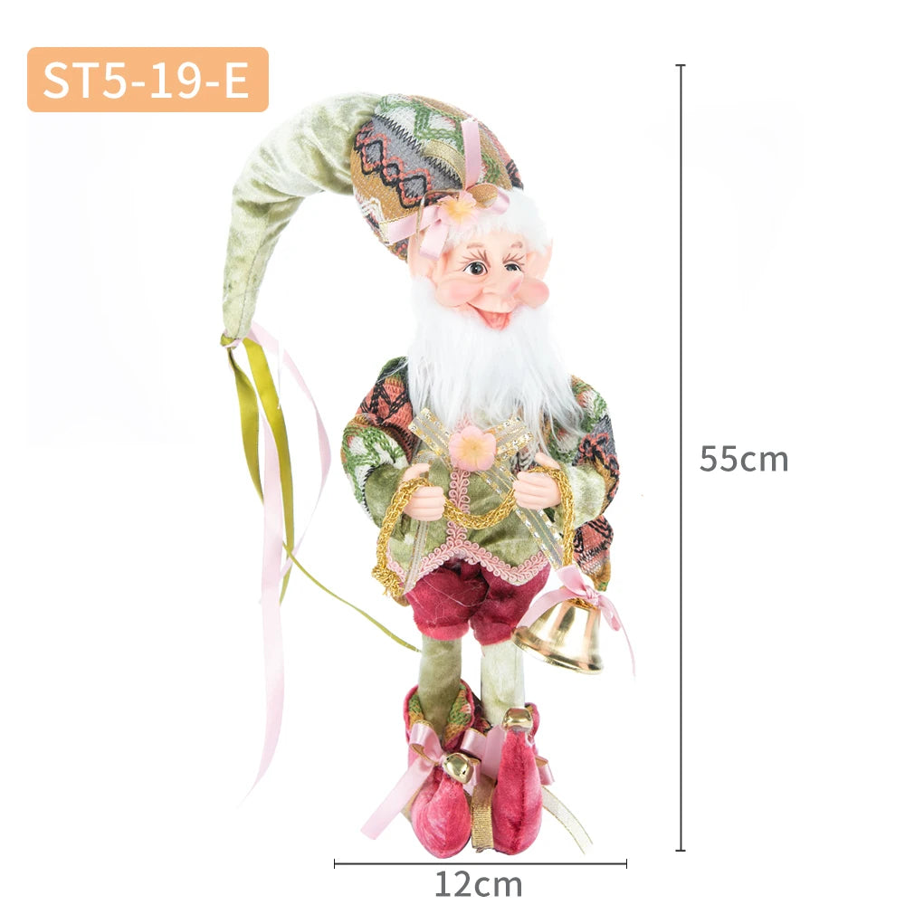 Enfeite Elfo Verde e Vermelho 45cm e 55cm Merita, Personagens Natalinos para Decoração