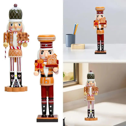 Boneco Quebra-Nozes do Chef de Gengibre - Tema de Pão de Gengibre Madeira Decoração