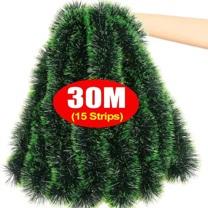 Guirlanda de Natal 2/4/10/30 metros Verde Profundo/Comprido de enfeite de árvore Natal