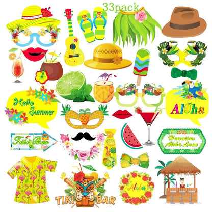Moldura para Fotos (ou Adereço de Selfie) com Tema Havaiano/Tropical ("Aloha"), Feita de Papel ou Cartolina