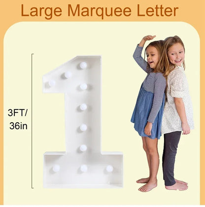 Moldura de letreiro com números iluminados de 4 pés com 60 números grande lâmpadas