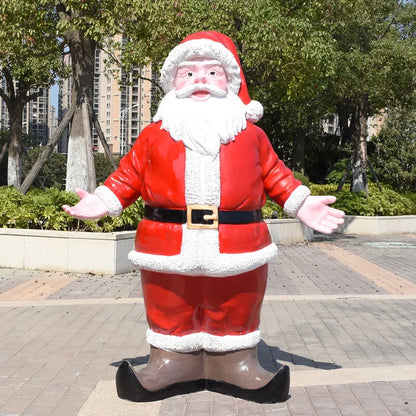 Estátua de Papai Noel em Fibra de Vidro, Boneco de Neve Decorativo Grande para Shopping
