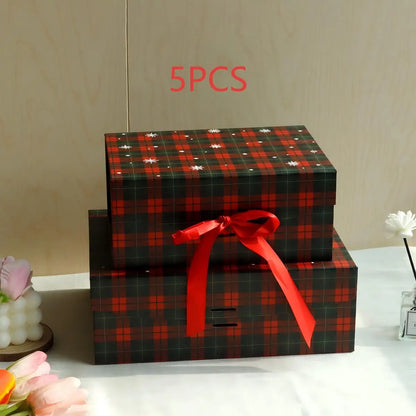 Caixa de Presente Dobrável de Natal em Papel Rígido com Tampa Caixa de Presente de Natal