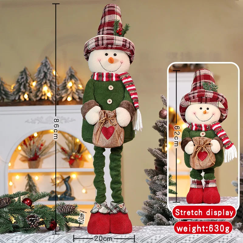 Boneco de Neve Alce em Pé, Boneco com Chapéu de Serapilheira, Pelúcia para Decoração