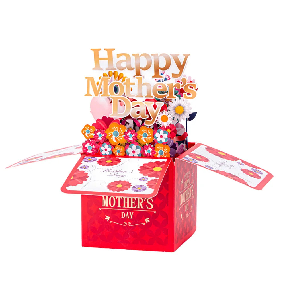 Cartões Melhor Mãe Caixa de Presente 3D Pop Up Cartão de Felicitações - Dia das Mães
