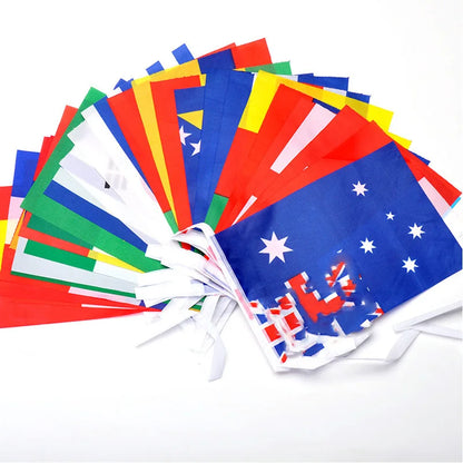 Kit Cordão Varal Bandeirolas Bandeiras 200 Países 14x21cm cordão varal bandeirolas Países