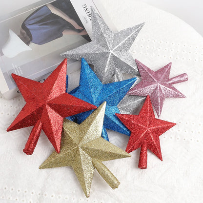 Estrela de Natal com Glitter Topo de árvore de estrela com glitter, 15cm, decoração Natal