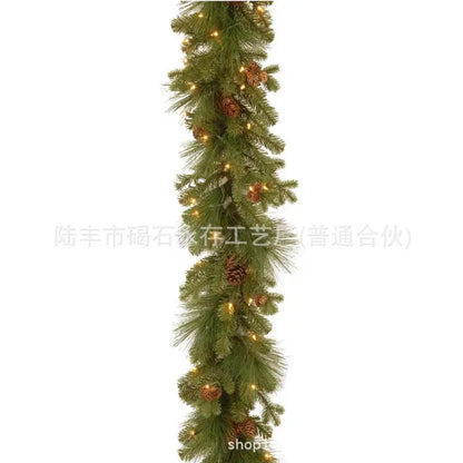 Guirlanda de Natal com luzes, Guirlanda de Natal Guirlanda de toque real de cedro dobrável