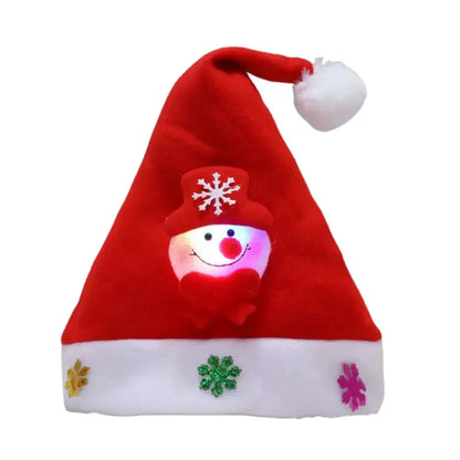 1 peças LED Light Up chapéu de Natal chapéu de malha de Natal chapéu