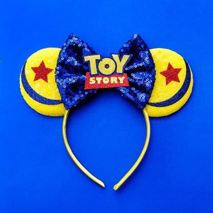 Tiaras Acessórios Disney orelha de rato com laço brilhante, Lantejoula de dupla celebração