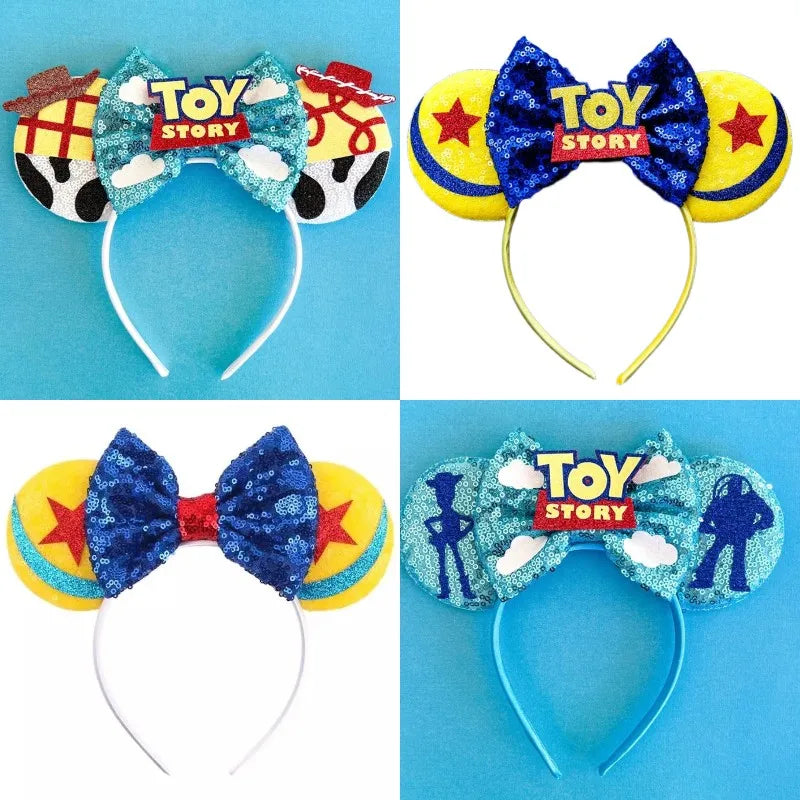 Tiaras Acessórios Disney orelha de rato com laço brilhante, Lantejoula de dupla celebração