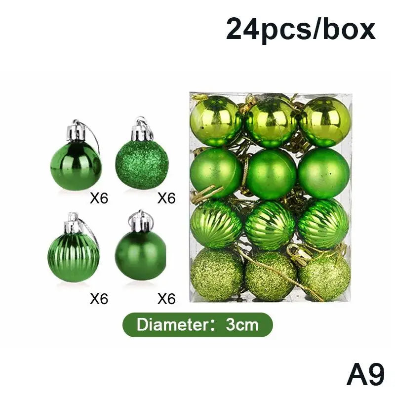 Bolas de Natal 24 Peças de Enfeites de Bola de Natal de (3cm)/6cm*6cm*6cm*6cm Natal