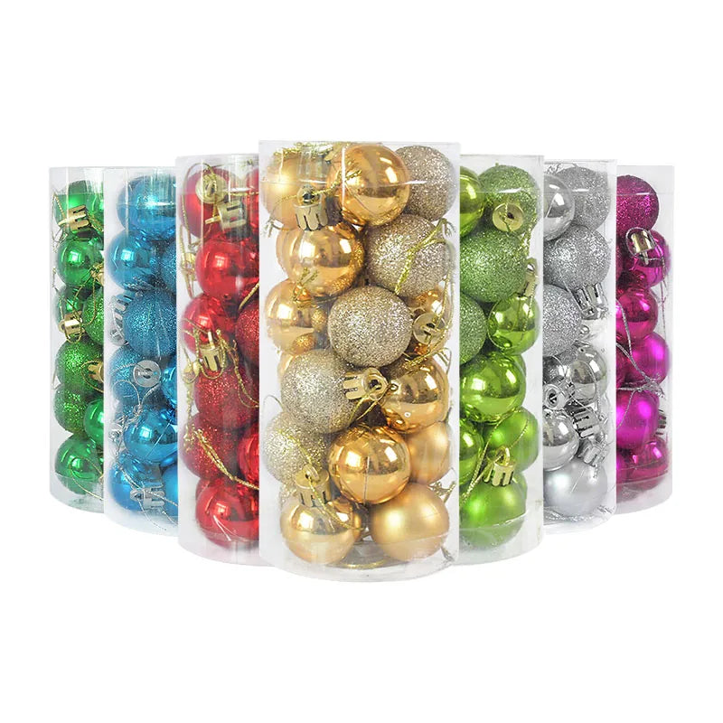 Bola de natal glitter Conjunto de 24 peças de decorações de Natal com bolas Natal  bolas