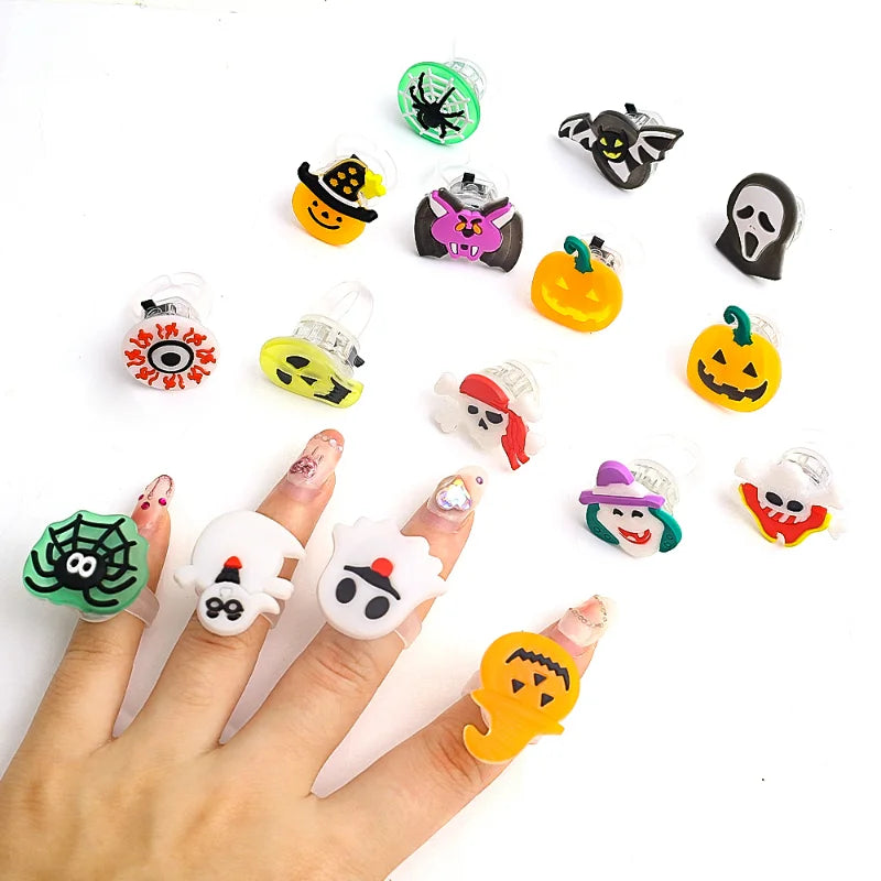 Anéis Halloween Luminosos 10 Peças De Anéis De Halloween Luminosos Led Creative