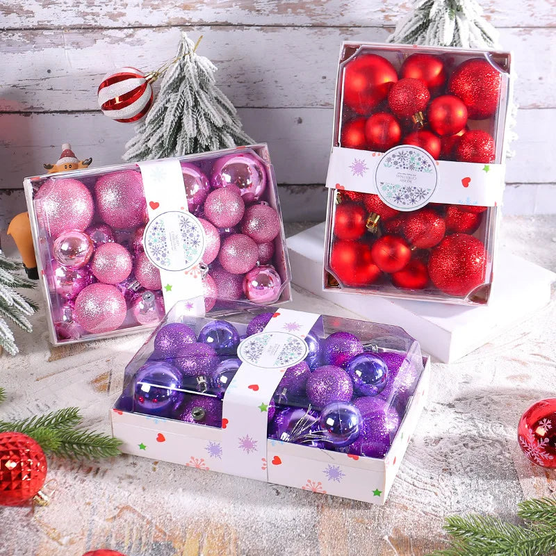 Bola de Natal Verde conjunto de 26 bolas de plástico para árvore de Natal