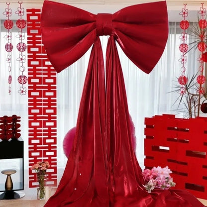 Laços grandes de banco de casamento caudas longas 50 x 38 cm, decorações corredor