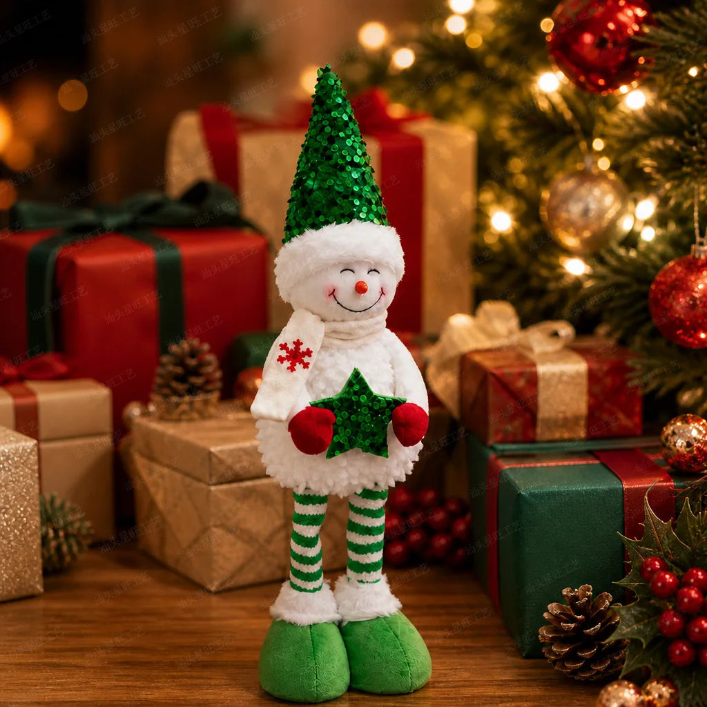 Boneco de Natal Genérica Estatueta Decoração de Natal Retrátil Novidade Esticável