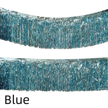 Cortina Laser 1/2 pacotes de franja de folha metálica, boias de desfile para pendurar parede