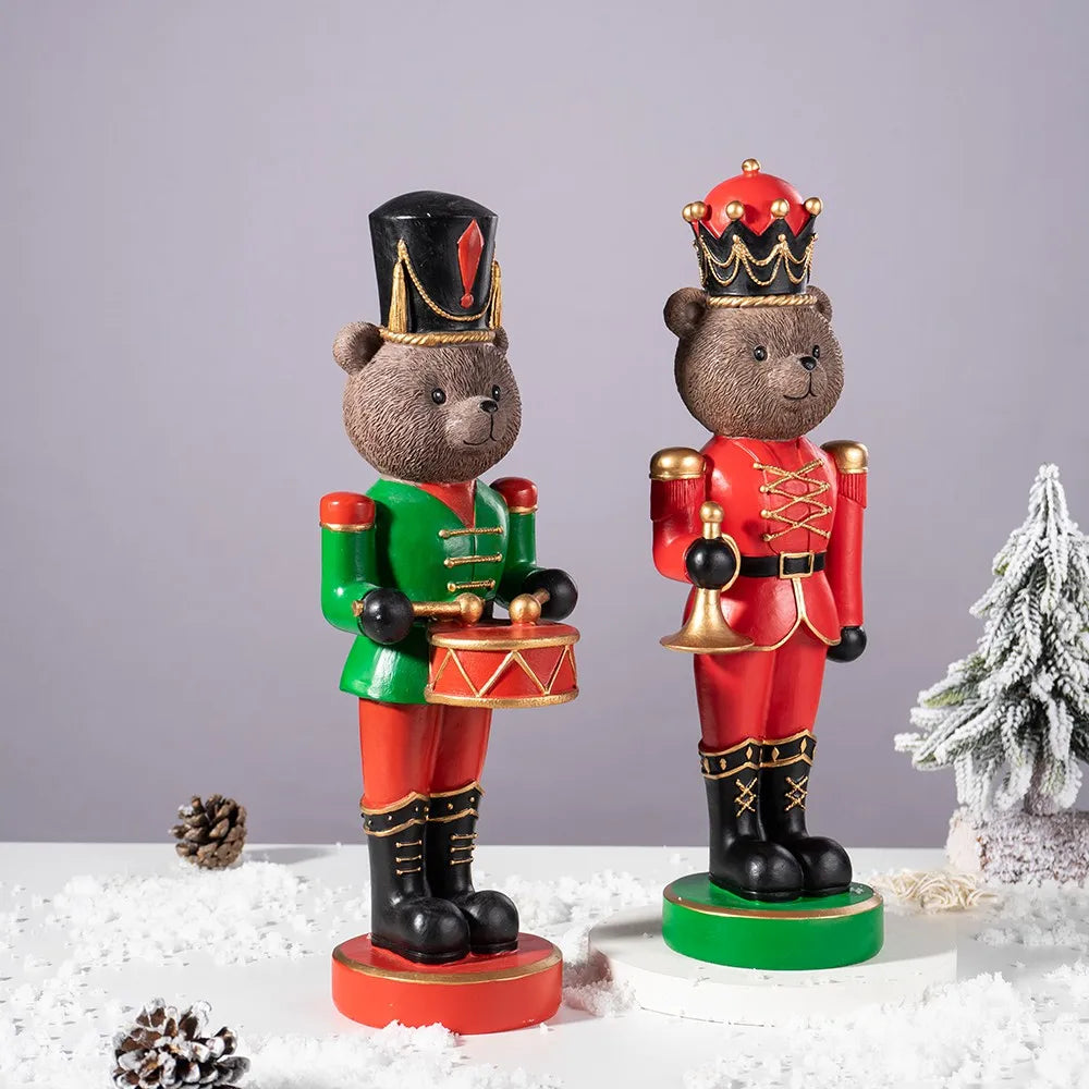 Urso quebra-nozes soldado de Natal Soldado Quebra-Nozes Estilo Urso de Madeira de Natal