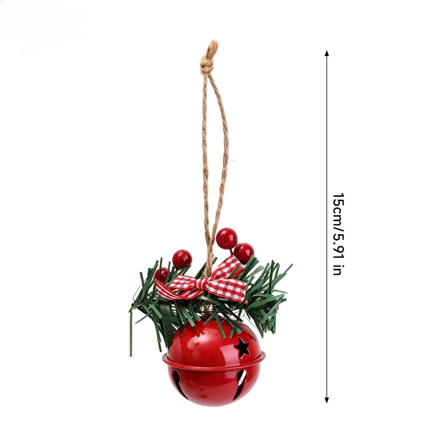 Sino de Natal Dourado/Vermelho/Verde 3 peças Sino de Natal Ornamento de Sino de Metal