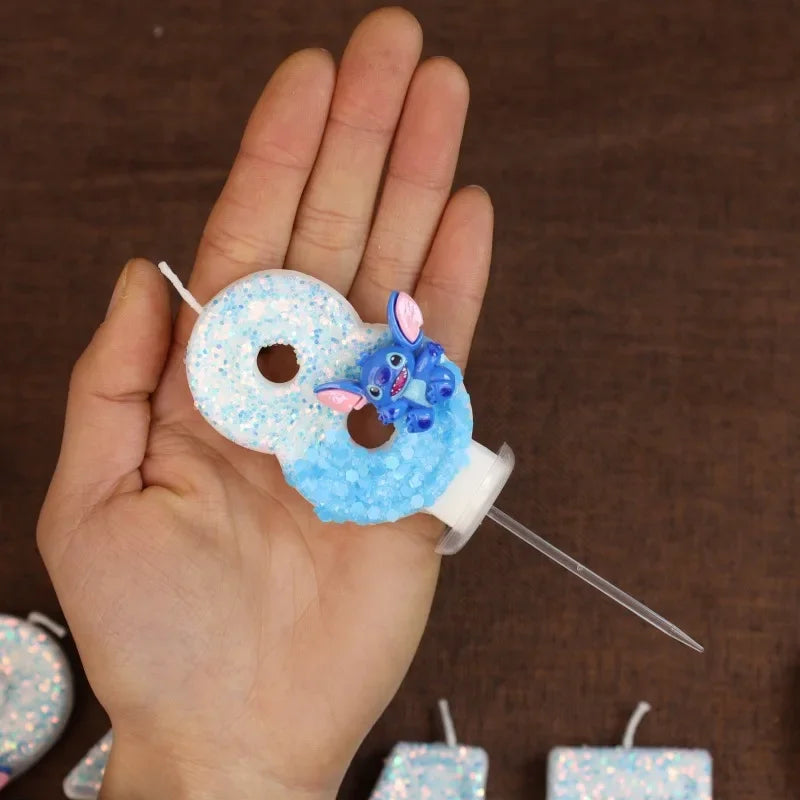 Vela Aniversário Stitch Em Biscuit Dois Digitos 1 A 9 Anos