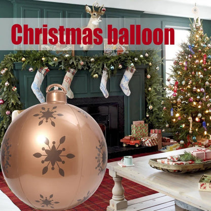 Enfeites de bola inflável de Natal de 60 cm, enfeites de bola infláveis de Natal