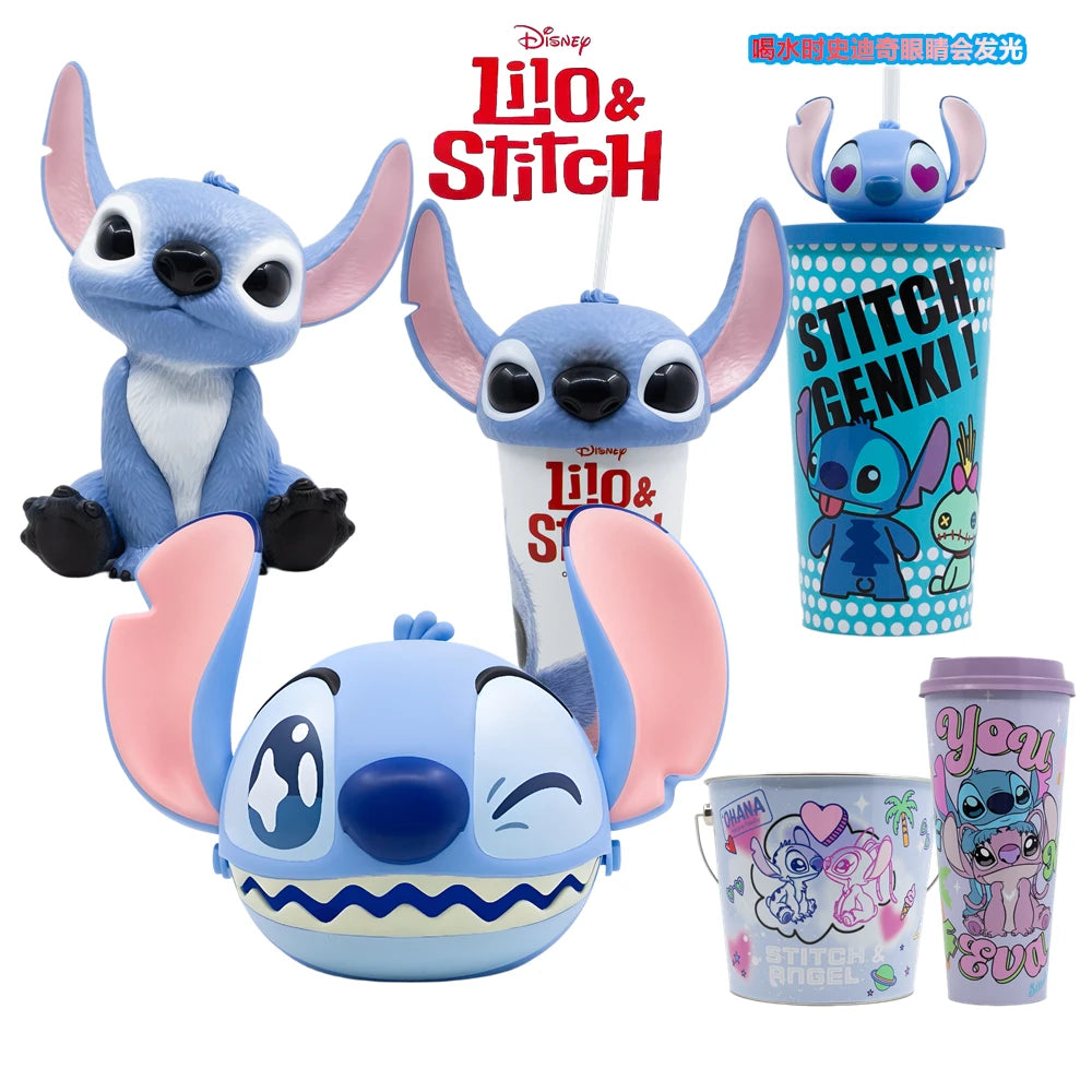 Kit Lilo & Stitch copo colecionável temático Stitch Oficial (Lilo & Stitch) – copo isolado canudo