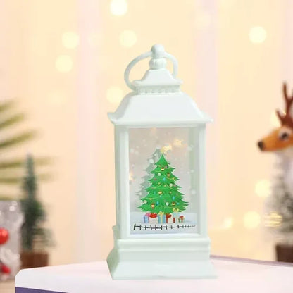 Mini enfeite de árvore de Natal com lanterna LED (branco)