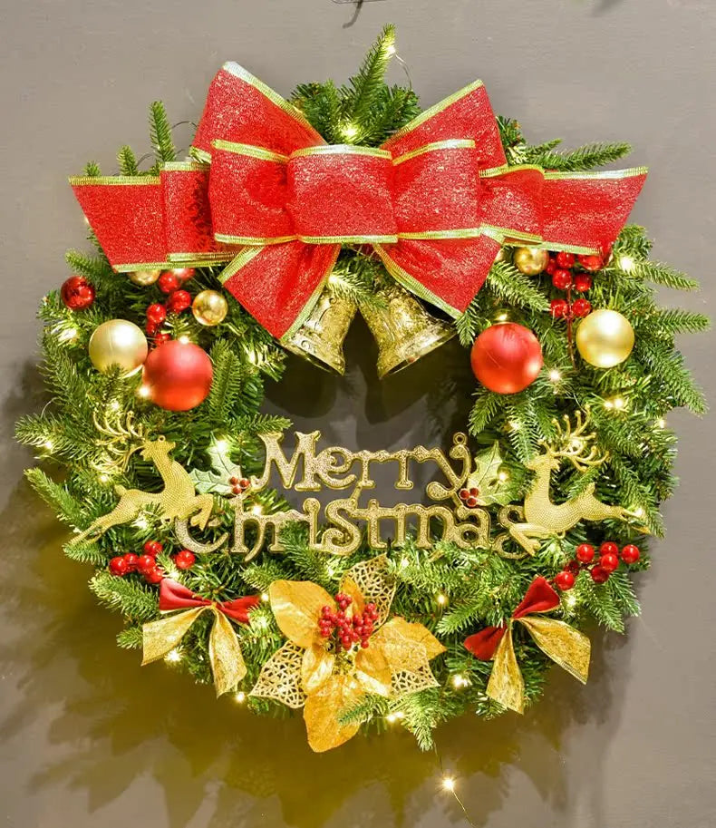 Guirlanda de Natal vermelha nevada Belas Guirlanda de natal criativa guirlanda de porta