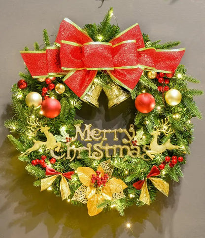 Guirlanda de Natal vermelha nevada Belas Guirlanda de natal criativa guirlanda de porta