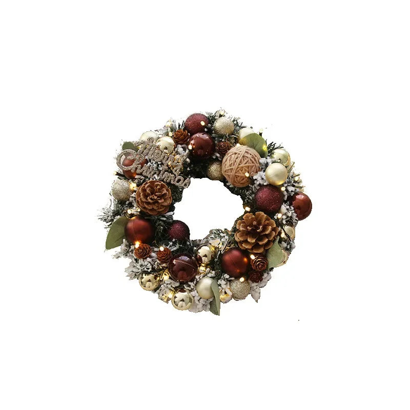 Guirlanda de outono de 50CM, elegante guirlanda de Natal champanhe dourado vermelho