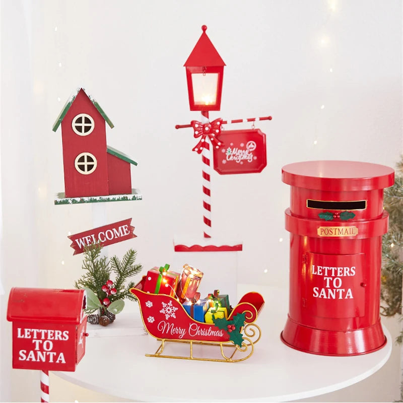 Caixa de correios pirulito estátua de caixa de correio de natal decorações natal decoração